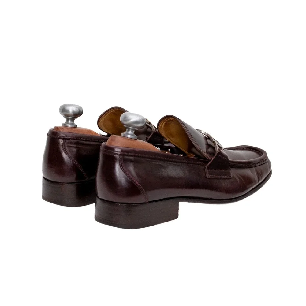 Dolce & Gabbana DG Logo Loafers Mens US 9 EU 42 Burgundy Leather Italy Size 8
